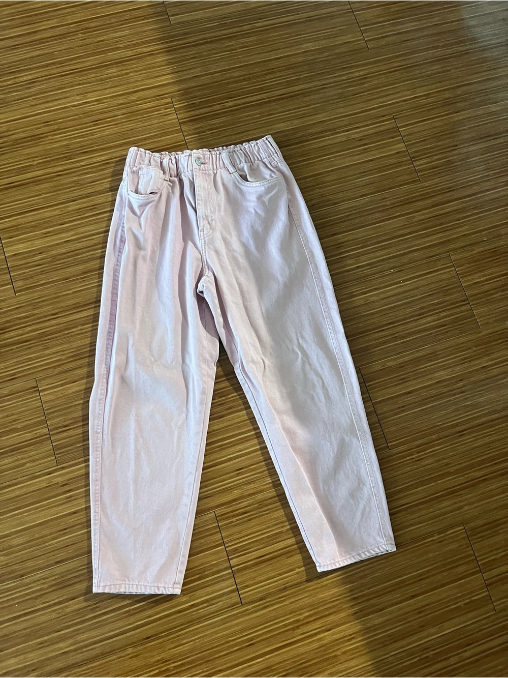 H&M Women's Pastel Pink Wide-Leg Jeans